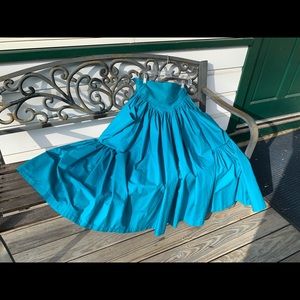 Vintage Norma Kamala Full Teal Cotton Skirt size 8